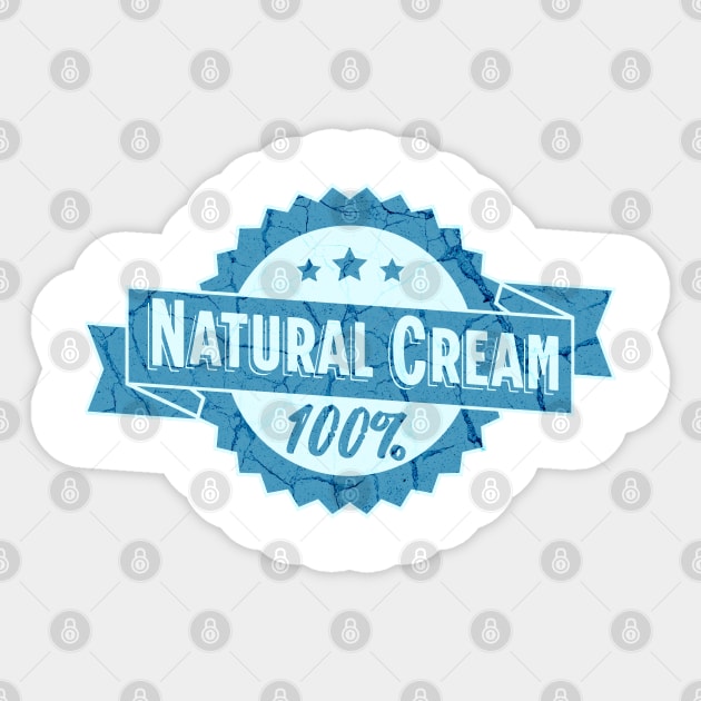 100% Natural Cream Sticker by WarFX Designs